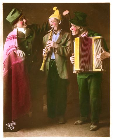 The Three Vagrants - 1918 - John Bergamasco, Angelo Mignella and Frank Lucanese on accordion -  Photo courtesy of Richard Harris